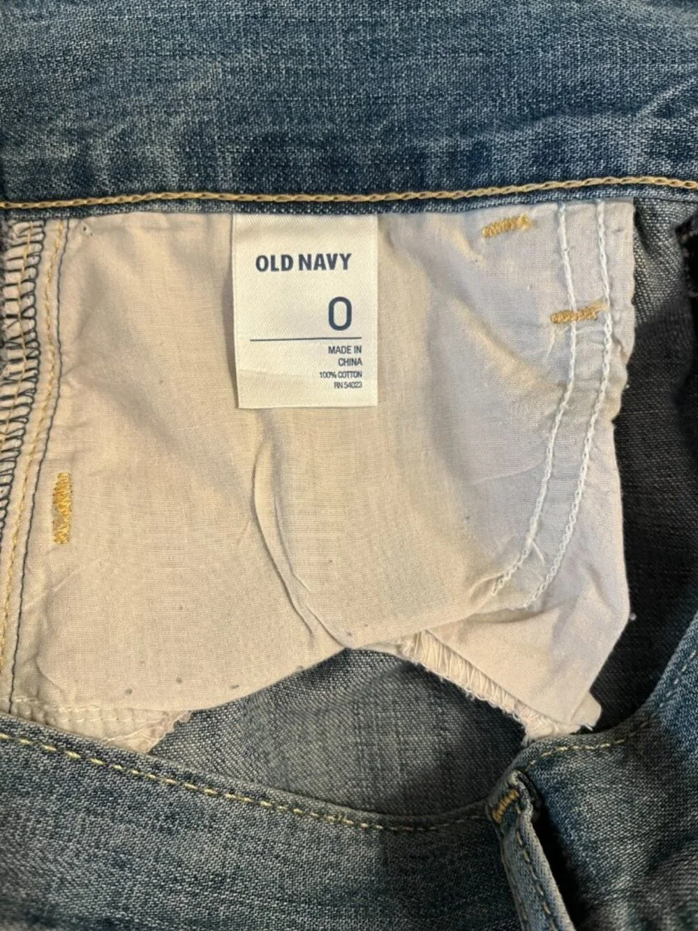 Old Navy Denim Long Skirt Womens Size 0 Medium Wash Front Slit Y2k Western